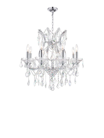 8311P24C-9 (Clear) Maria Theresa 9 Light Up Chandelier With Chrome Finish