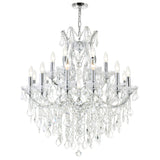 8311P32C-19 (Clear) Maria Theresa 19 Light Up Chandelier With Chrome Finish