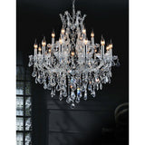 8311P32C-19 (Clear) Maria Theresa 19 Light Up Chandelier With Chrome Finish