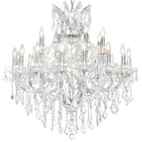 8318P36C-25 (Clear) Maria Theresa 25 Light Up Chandelier With Chrome Finish