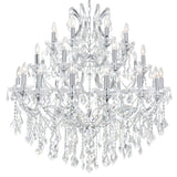 8318P42C-33 (Clear) Maria Theresa 33 Light Up Chandelier With Chrome Finish