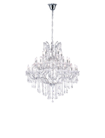 8318P50C-41 (Clear)-B Maria Theresa 41 Light Up Chandelier With Chrome Finish