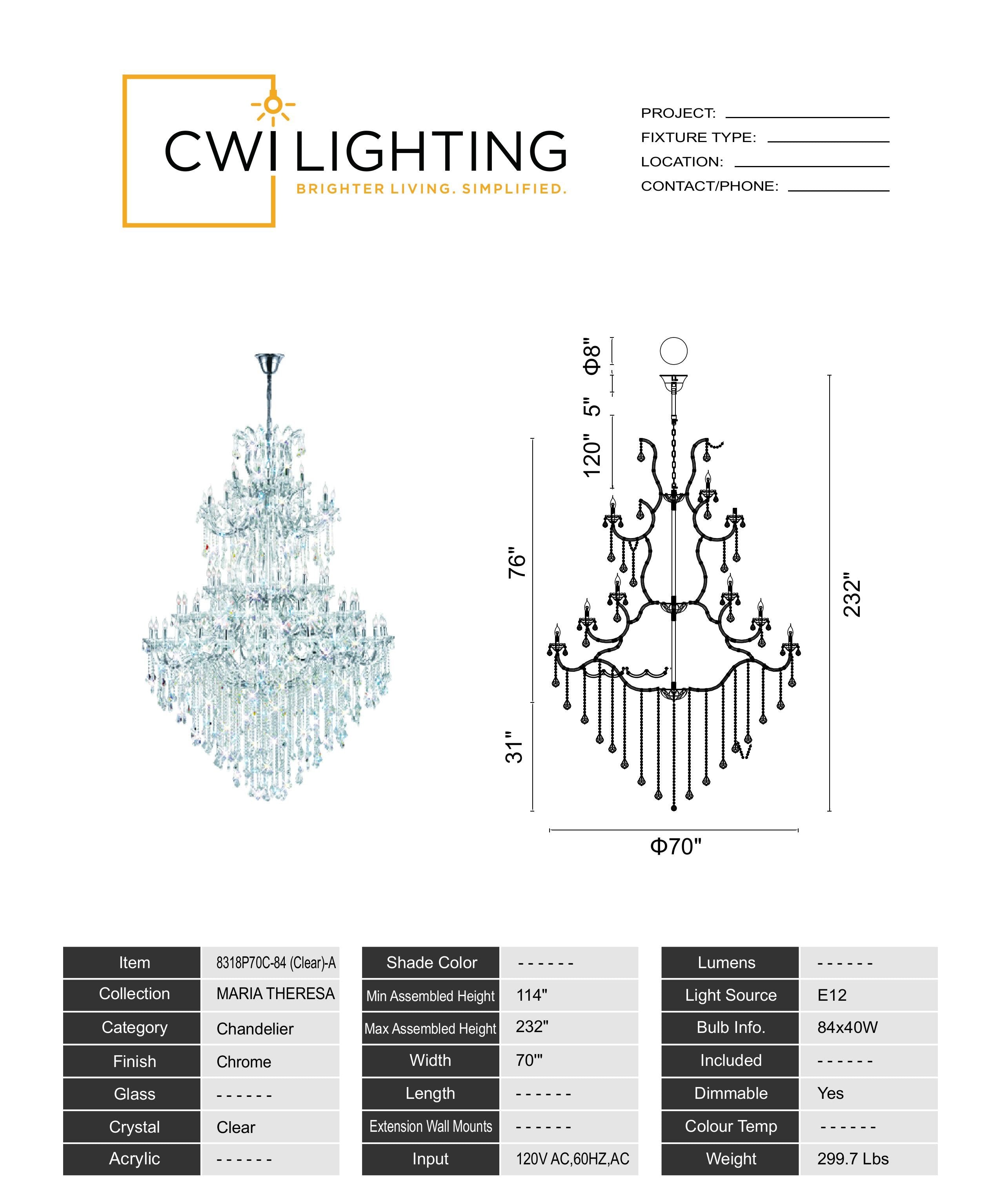 8318P70C-84 (Clear)-A Maria Theresa 84 Light Up Chandelier With