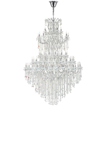 8318P70C-84 (Clear)-A Maria Theresa 84 Light Up Chandelier With Chrome Finish