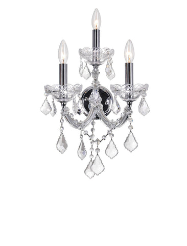 8318W12C-3 (Clear) Maria Theresa 3 Light Wall Sconce With Chrome Finish