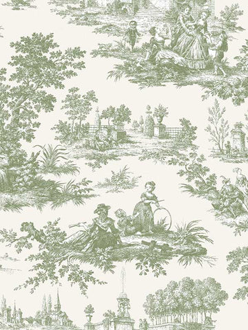 84045 Paesaggio Barocco Green Wallpaper