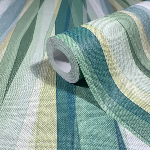 89008 Naomi Stripes Kids Modern Green Wallpaper