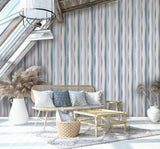 89009 Naomi Stripes Kids Modern Blue Purple Wallpaper