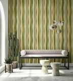 89010 Naomi Stripes Kids Modern Beige Green Yellow Wallpaper