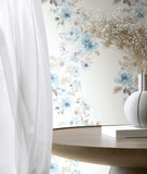 89012 Oriana Floral Blue White Wallpaper