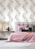 89013 Oriana Floral Beige Grey White Wallpaper
