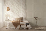 89015 Oriana Floral Beige White Wallpaper 