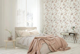 89024 Oriana Floral Green White Wallpaper 