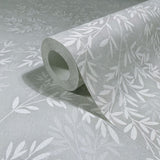 89025 Oriana Floral Grey White Wallpaper