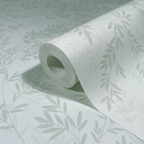 89029 Oriana Floral Green White Wallpaper