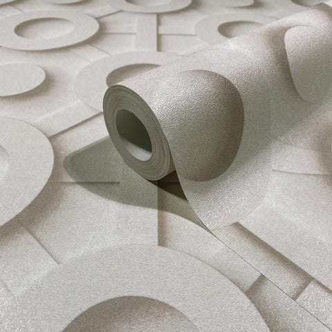 89031 Oriana 3D Optics Gray White Wallpaper