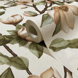 89034 Oriana Floral Beige Brown Green Wallpaper