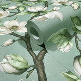 89037 Oriana Floral Green White Wallpaper