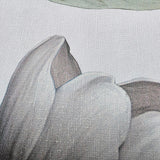 89038 Botanic magnolia blossoms flower buds white green faux fabric textured wallpaper