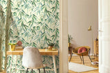 89040 Naomi Nature Floral Green Yellow Wallpaper