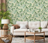 89040 Naomi Nature Floral Green Yellow Wallpaper