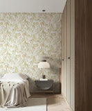 89042 Naomi Floral Green White Yellow Wallpaper