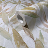 89042 Naomi Floral Green White Yellow Wallpaper