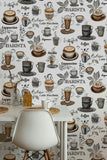 89043 Naomi Modern Graphic Brown White Wallpaper 