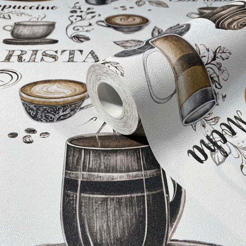 89043 Naomi Modern Graphic Brown White Wallpaper 