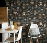 89045 Naomi Modern Graphic Black Brown Wallpaper