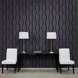 9223 68WS131 Crepe Geometric Metallic Wallpaper