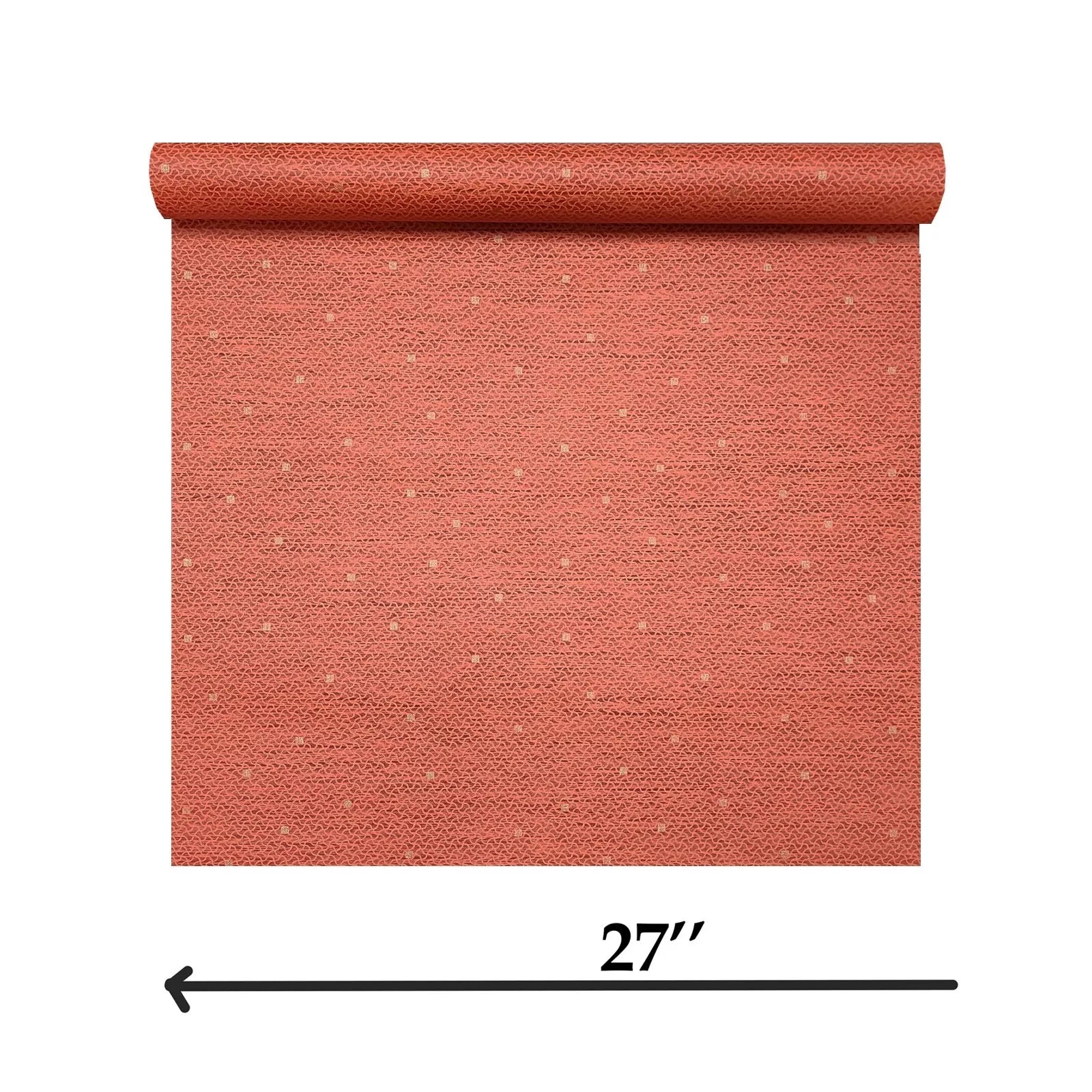 9284 Orange Red faux fabric gold square dots fishing net