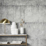 95027 Industrial Silver Grey Wallpaper