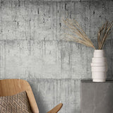 95027 Industrial Silver Grey Wallpaper
