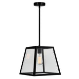 9601P12-1-101 Alyson 1 Light Down Mini Pendant With Black Finish