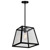 9601P12-1-101 Alyson 1 Light Down Mini Pendant With Black Finish