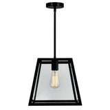 9601P12-1-101 Alyson 1 Light Down Mini Pendant With Black Finish