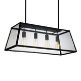 9601P31-4-101 Alyson 4 Light Down Chandelier With Black Finish