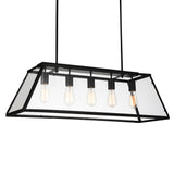 9601P36-5-101 Alyson 5 Light Down Chandelier With Black Finish