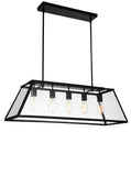 9601P36-5-101 Alyson 5 Light Down Chandelier With Black Finish