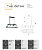 9601P36-5-101 Alyson 5 Light Down Chandelier With Black Finish