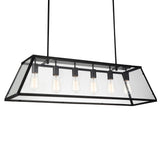 9601P42-6-101 Alyson 6 Light Down Chandelier With Black Finish