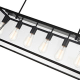 9601P42-6-101 Alyson 6 Light Down Chandelier With Black Finish