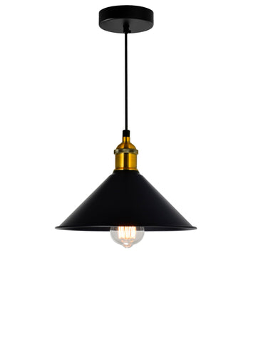 9605P8-1-101-B Brave 1 Light Down Mini Pendant With Black Finish