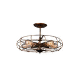 9606C19-5-128 Pamela 5 Light Flush Mount With Antique Copper Finish