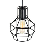 9608P6-1-101 Secure 1 Light Down Mini Pendant With Black Finish