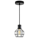 9608P6-1-101 Secure 1 Light Down Mini Pendant With Black Finish