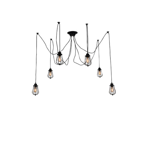 9610P28-6-101 Tomaso 6 Light Multi Light Pendant With Black Finish