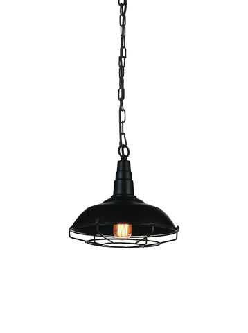 9611P11-1-101 Morgan 1 Light Down Mini Pendant With Black Finish