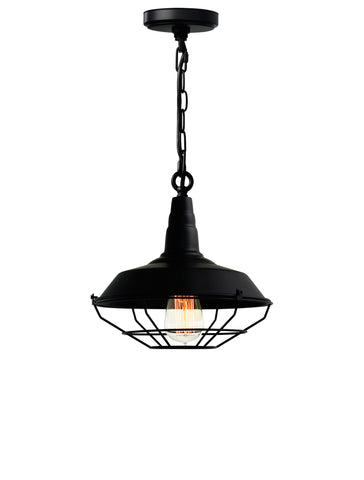 9611P14-1-101 Morgan 1 Light Down Mini Pendant With Black Finish